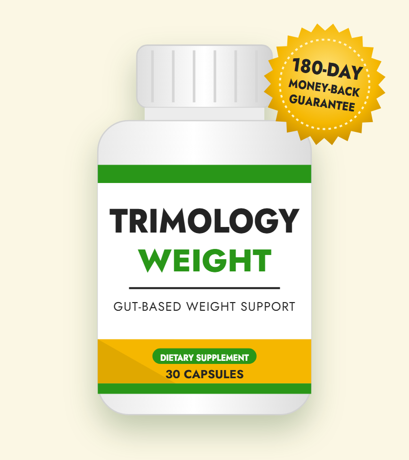 Trimology supplement bottle with 180-day money-back guarantee